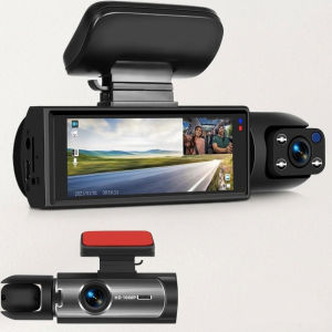 1080P HD Dash Cam Front and Rear Car DVR IR Night Vision G Sensor IPS Screen Driving Recorder