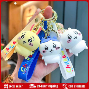 MINISO Charm Cute Anime Cartoon Giyinkawa Doll Keychain Male and Female Student Backpack Car Key Decoration Children Party Gift Kawaii Chiikawa Hachiware Usagi Keychain Cute Cartoon Car Key Ring Pendant Schoolbag Decoration Gifts for Friends Girls Birthda