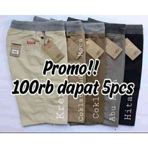 Promo gila!!!Celana Chinos Pendek 100rb 5pcs bhan tebal adem dan lembut