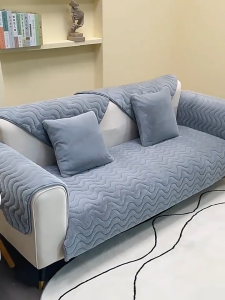 Kiandra Home Milk Velvet Sofa Cover Mat | Sectional Couch Cover Non Slip Sofa Slipcover Compatible with Dogs Cats Pet Love Seat Recliner Fabric and Leather Sofa L Shaped Armrest Backrest Cover