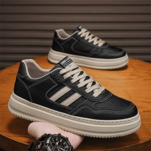 Autumn Winter Mens Casual Leather Shoes Workwear Comfortable Soft Bottom Black Sports Trendy Shoes OCEANIA ROO Brand