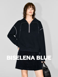 BEIQIANI | Vintage College Style Half-Zip Turn-Down Collar Casual Sweater Winter Loose Fit