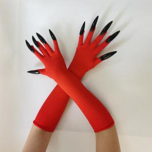 EELHOE | Halloween Người Phụ Nữ Mèo Găng Tay Cho Nữ Với Móng Tay Dài Và Móng Vuốt Tatting Cotton Polyester Cosplay Trang Phục Phụ Kiện