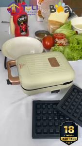 Máy nướng bánh 2 khay Bear DBC-C06M1 - Green Bữa Sáng Nhanh Gọn Chín Đều 2 Mặt Chống Dính Bh 18 Tháng