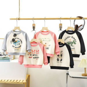 New 2025 Childrens Sweatshirt Loose Long Sleeve Base Shirt for Boys And Girls Spring Autumn Season Polyester Fabric Casual Style