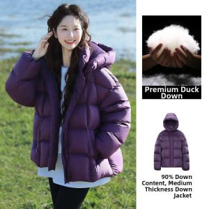 CAMEL | Hooded Padded Short Down Jacket