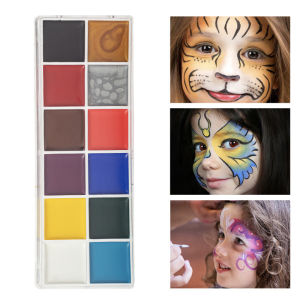 12-Color Face Paint Halloween Body Profession Makeup Hypoallergenic Safe Non-toxic Washable Waterbas