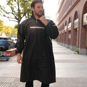 Rain Coat Eva Raincoat With Hood Front And Back Reflective Raincoat   Portable Adult Safety Raincoat