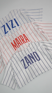 Kemeja Jersey Baseball Anak Cowok Cewek | BISA CUSTOM NAMA | Bahan Jersey | Warna Putih | Usia 3–10th | Ukuran S–XL | Kemeja Jersey Baseball Anak Highest Kids HKKB01