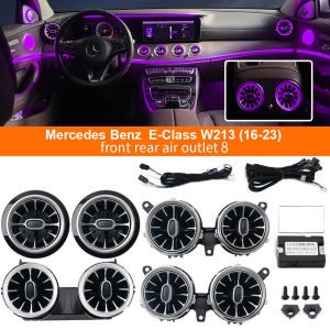 For Mercedes Benz Accessories W213 E-Class LED Turbine Nozzle Air Vents with Ambient Light Front Rear 64Color RGB Interior Refit