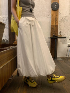 Oxygen Feeling Lightweight Bloomer Half Skirt Womens Summer New Style Elastic Waist Slimming Mid-Length Korean Style Skirt