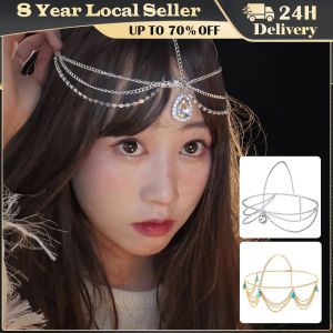Boho Bridal Rhinestone Head Chain Headbands for Women Wedding Accessories Crystal Forehead Chain Indian Hair Jewelry Crystal Forehead Dance Eyebrow Pendant Headdress Crystal Forehead Chain Water Drop Hair Ornament Head Chain Bohemian Headdress