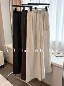 Japanese Style Lazy Draped Cotton Linen Wide Leg Pants Womens New 2025 Summer Thin Linen Yamamoto Pants Casual Floor-Length Pants