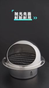 100mm 304 Stainless Steel Air Vent Grille Built in A Fine Mesh and 45° Louvres for Kitchen Bathroom