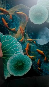 Koi Carp Living Room Decoration Luxury Beautiful Affordable Art Painting Living Room Decoration