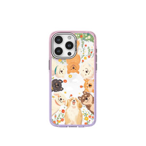 FUNNY RICH | Pretty Dog Garden Design Mirror Case Magnetic Protection For iPhone Shockproof