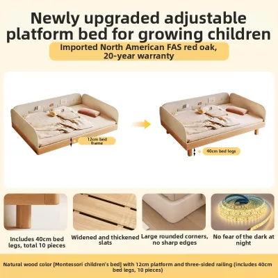 NUOMU | Space-saving Full Solid Wood Edgeless Platform Bed Frame