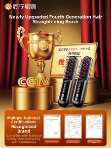 Wireless Portable Negative Ion Hair Straightening Comb Mini Electric Hairbrush Straight And Curling Dual Purpose Hair Styling Tool