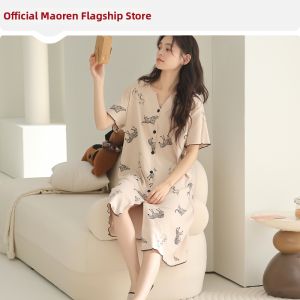 MiiOW | Breathable Summer Nightgown with Pads Cotton