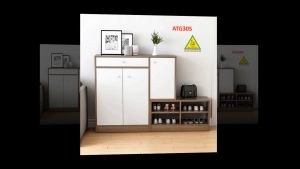 Tủ đựng giày bằng gỗ có ghế ngồi ATG305 - Nội thất lắp ráp