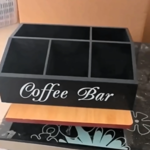 Coffee Capsule Holder Wooden Coffee Station Organizer for Tea Bags Sugar Sachets and Coffee Pods