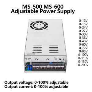 Adjustable 500W 600W Power Supply 0-12V 15V 24V 30V 36V 48V 60V 72V 85V 90V 110V 150V 200V 110-220V Ac To Dc Smps LED Industrial