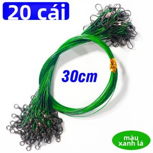 Lakbat 20 Cái Dây Câu Cá Bằng Thép Chống Cắn Với Đầu Nối Xoay Cho Nước Biển Nước Mặn Bãi Biển Sông Phụ Kiện Câu Cá