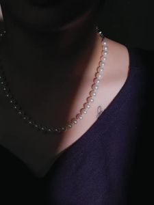 14K Gold Round Akoya Sea Water Pearl Necklace 7-7.5mm