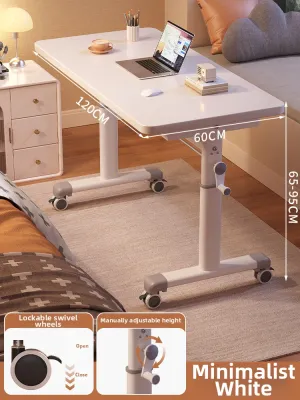 FWTDF | Ergonomic Height Adjustable Computer Desk Simple Modern Style Mobile Office Desk Student Bedroom Small Table Work Station