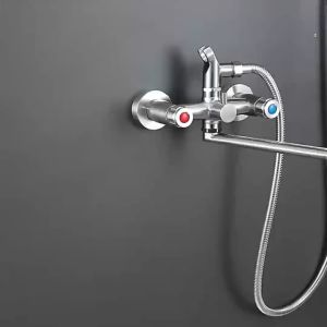 Bathroom shower faucet bathtub faucet stainless steel shower faucet set hot and cold mixed faucet shower kitchen sink wall mounted faucet can be used