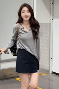 YUEZHONGWEI | Lightweight Linen French Collar Sun Protection Cover Up Womens Summer Shirt Thin Air Conditioning Top Korean Style Commute Fashion