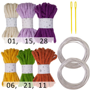 Tricot Colorful Braided Hollow Cord - 7mm Diameter Knitting Wool Rope for DIY Craft & DIY Styling