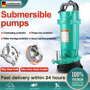 CHUANGCHAO Sewage Submersible Pump Heavy Duty Cutting Sewage Pump Household High Lift Water Booster Pump Jet Pump Cutting Type Water Pump Dirty Water Septic Tank Submersible Pump Sewage Agricultural Pump Irrigation Self-Priming Cutting Water Pump