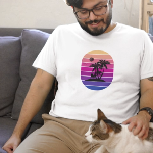 Retro Island classic t-shirt premium cotton round neck short sleeve baju tshirt lelaki