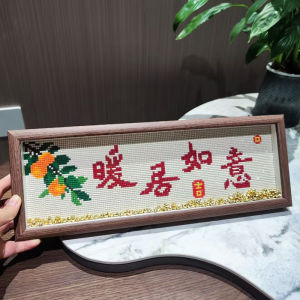 Peace Joy Diamond Painting Full of Diamonds Childrens Educational Handmade Diy Dot Diamond Painting with Frame Tabletop Decoration