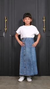 rok jeans highwaist anak perempuan usia 5-17 tahun