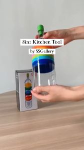 8-in-1 Kitchen Tool Set - Funnel Juicer Grater Masher Grinder Measuring Cup Egg Separator