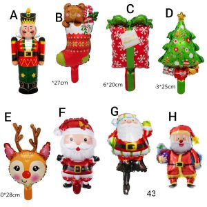 Balon foil santa claus merry christmas xmas selamat hari natal x-mas balloon merah hijau gold red kado xmas hiasan dekorasi kecil mini hias dekor murah gereja sekolah minggu deer head kepala rusa nutcracker kaos kaki kado pohon tree gift prajurit hiasan