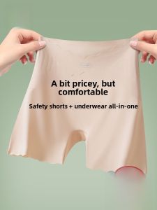 MiiOW | Womens Safety Pants Thin Ice Silk Seamless Abdomen Control Summer Bottoming Pants High Waist Short Pants Casual Nylon Spandex