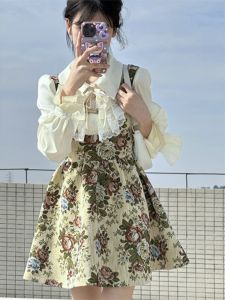 Kích Thước Lớn Nút Thắt Bướm Cotton Vỏ Mềm Mại Kèm Thêu Cho Nữ Dáng Rộng Tay Dài Tủ Quần Áo Chủ Lực