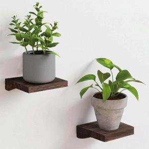 4/2 Pcs White Floating Shelves for Wall Rustic Wood Small Wall Mounted Shelves for Bedroom Living Room Kitchen Bathroom Decor