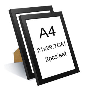 2PC 8x12inch Black Certificates Photos frame A4 21x29.7CM Wood Picture Poster Frame Can Out and Hang Classics Photo Frame