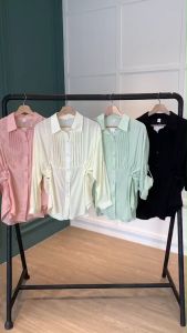 BL20788 Pleated Hem Shirt w/ Waist Pull