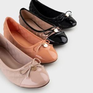 OEM Nhà Máy OEM Đông Nam Á Giày Ba Lê Mũi Tròn Nơ Giày Bệt Thoải Mái Miệng Nông