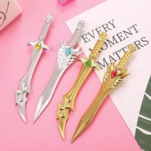 Creative Imitation Gem & Sword Shaped Water Pen Set – Cool Stationery Prize Great Gift for All Ages