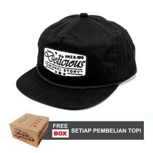 Ropehat Cotton Twill Hitam Omidoki Topi Visor Pendek Topi Skena AZAX