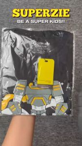 Pakaian anak laki-laki lengan pendek usia 4-12 tahun Karakter Kartun ROBOT ABU warna hitam bahan katun premium 30s