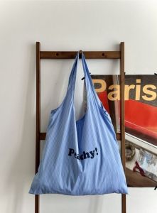 Túi Đeo Vai Đơn Họa Tiết Sọc Dung Tích Lớn White Tia 2025 Phong Cách Hàn Quốc Đơn Giản Đa Năng in Chữ in Hình Chữ Cái Thời Trang Thường Ngày