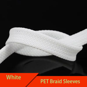 1M White PET Braid Sleeves 2/4/6/8/10/12/14/16/20mm High Density Insulated Snake Skin Cable Wrap Sheath