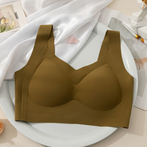 plus Size Sports Bra Latex Seamless Thin Backless Anti Sagging Underwear for Heavy Women Comfortable Nylon Full Cup Bra